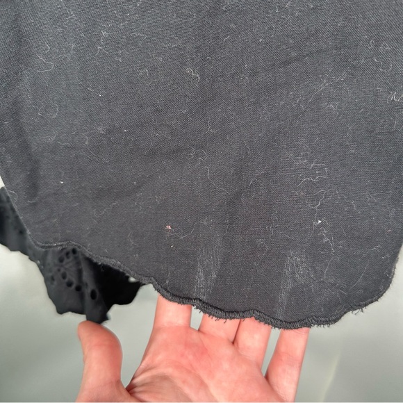 Ba&sh Black Cotton Ruffle Neckline Lady Shirt Size 6 Sophisticated Cottagecore - Picture 6 of 14